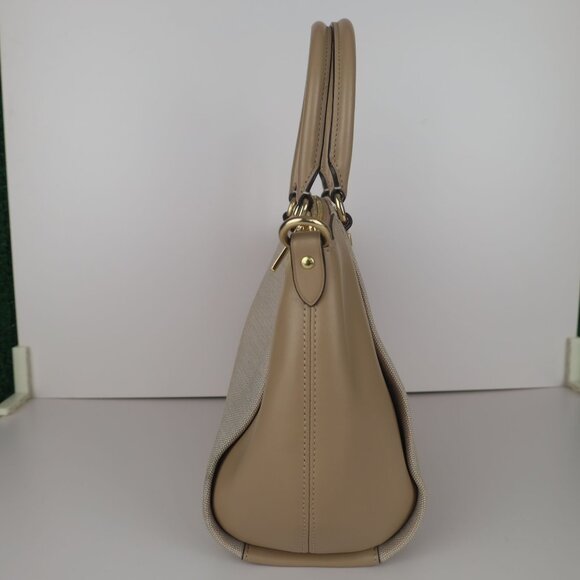 Coach Badge Jacquard Elise Satchel Chalk Taupe - Picture 9 of 16